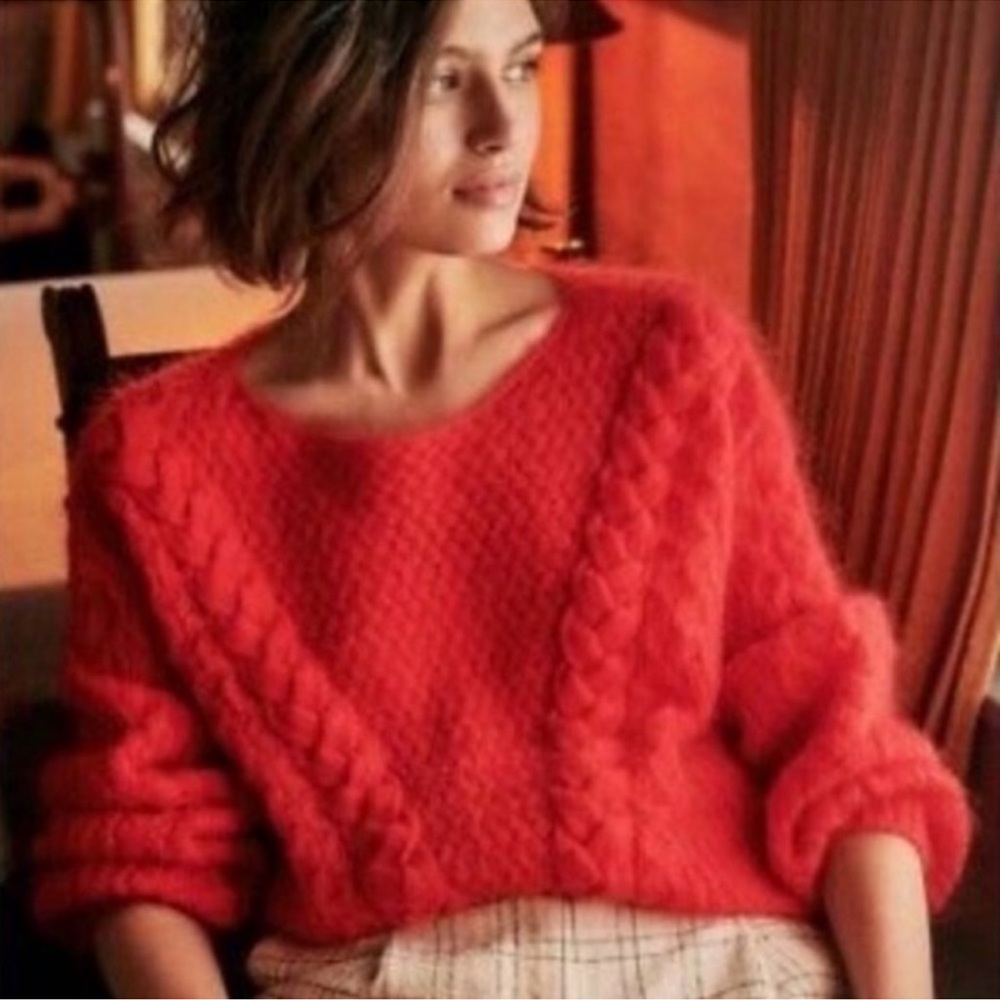 Sezane Philomene Jumper in Red, Size M, Excellent Condition